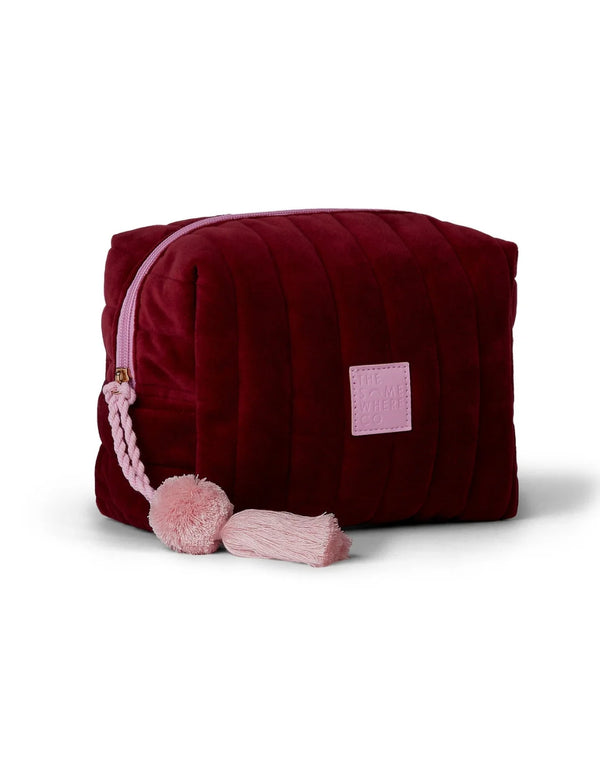 Burgundy Velvet Cosmetic Bag